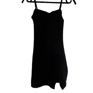 BP Cotton Black Slip Dress With Slit Size XXS